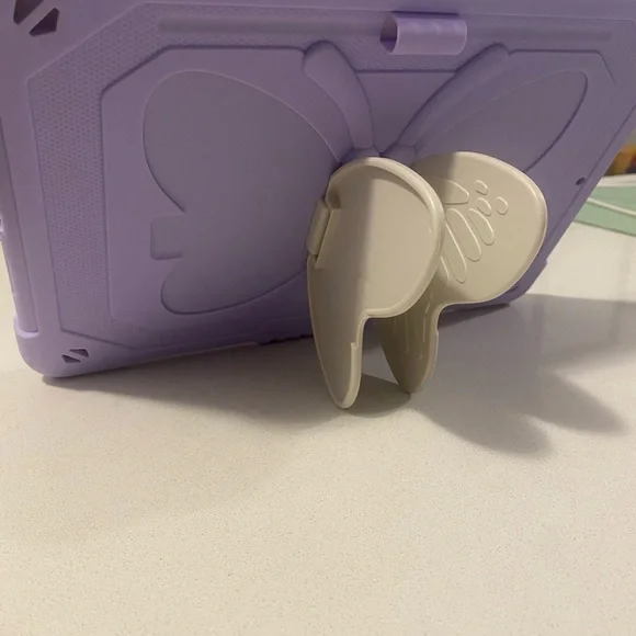 iPad 10.2 (2019,2020,2021) case shockproof iPad case for kids purple butterfly - Picture 3 of 4